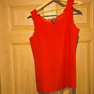 Catherine Malandrino Red Scalloped Tank
